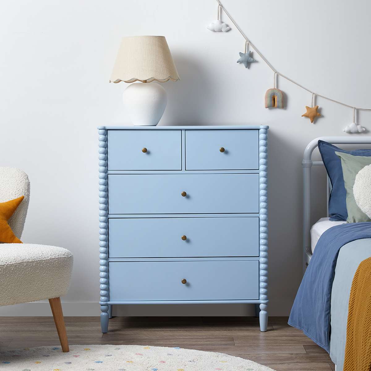Betti Bobbin Tallboy - Ice Blue