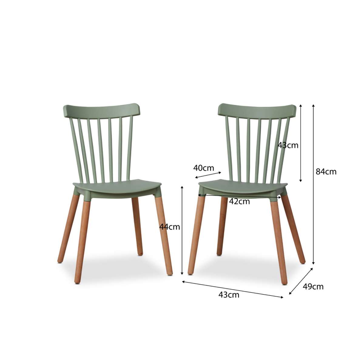 Frida Dining Chair - Sage Green Set of Six Bundle