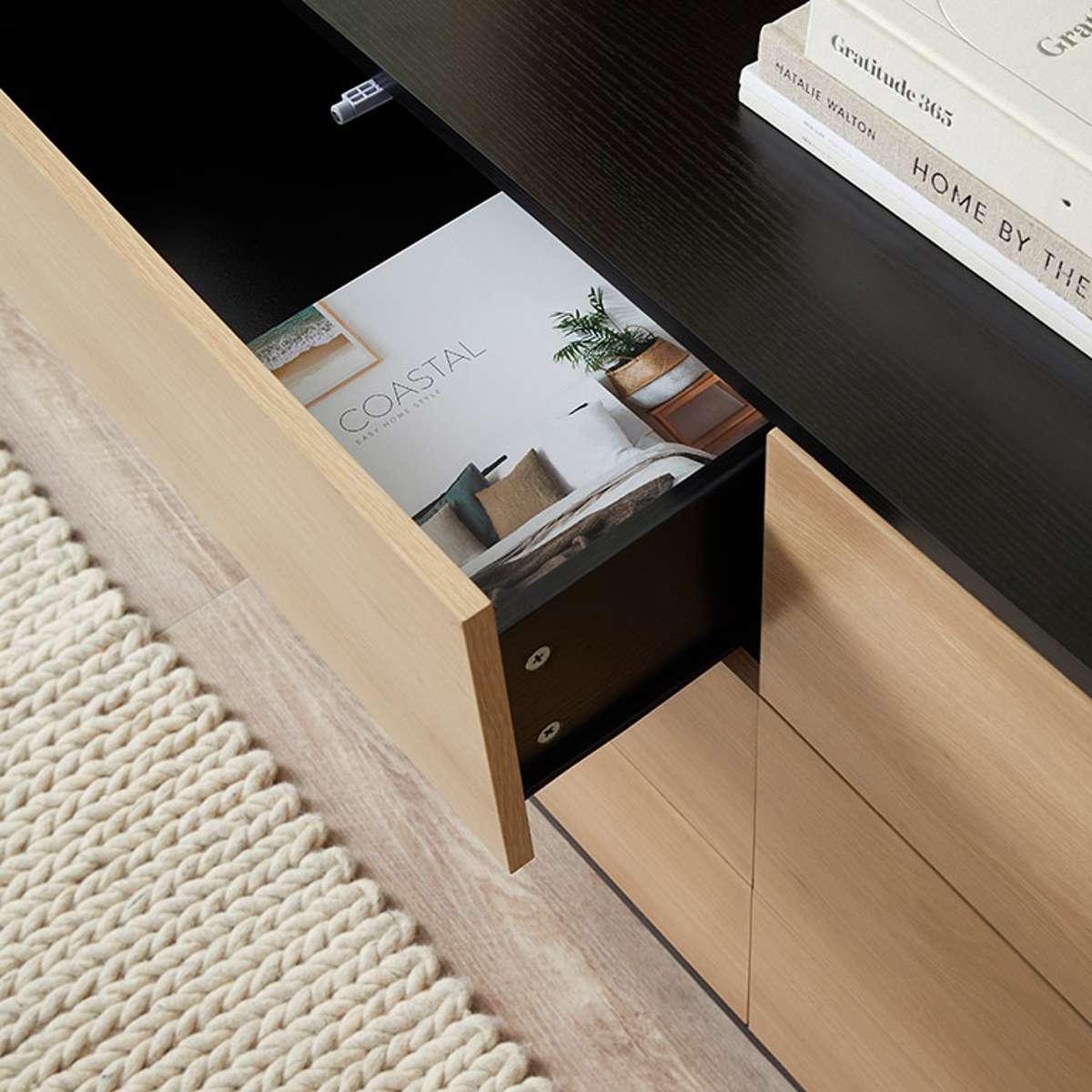 Avoca Six Drawer - Natural/Black