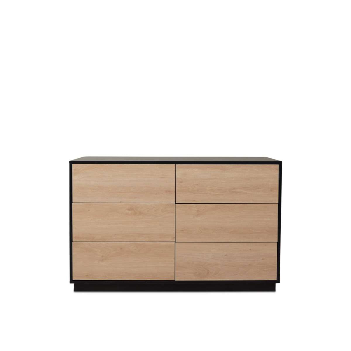 Avoca Six Drawer - Natural/Black