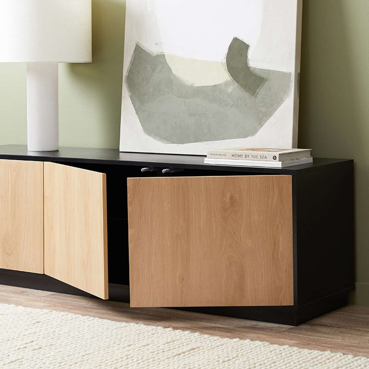 Avoca Entertainment Unit - Natural/Black