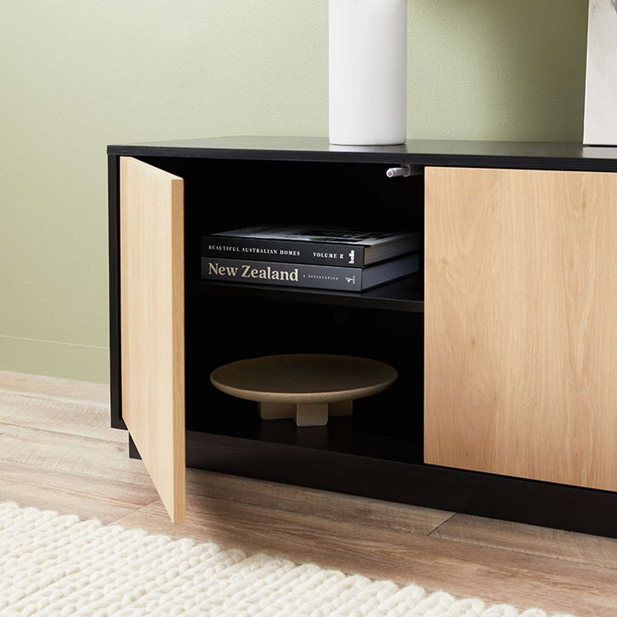 Avoca Entertainment Unit - Natural/Black