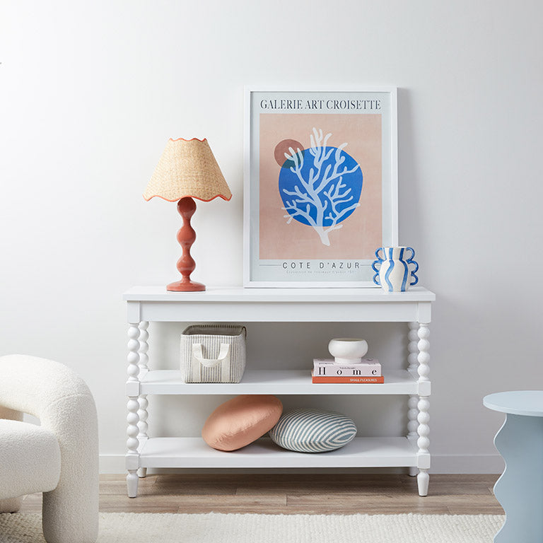 Bobbin Console Table - White
