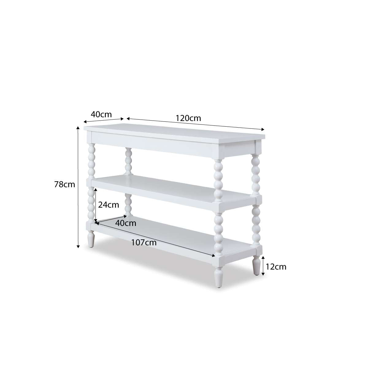 Bobbin Console Table - White