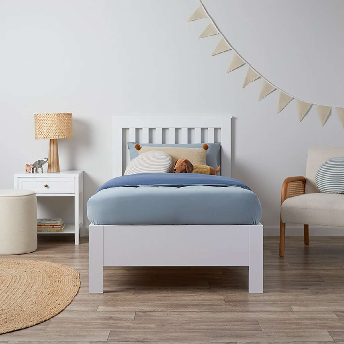 Hamptons Single Bed - White