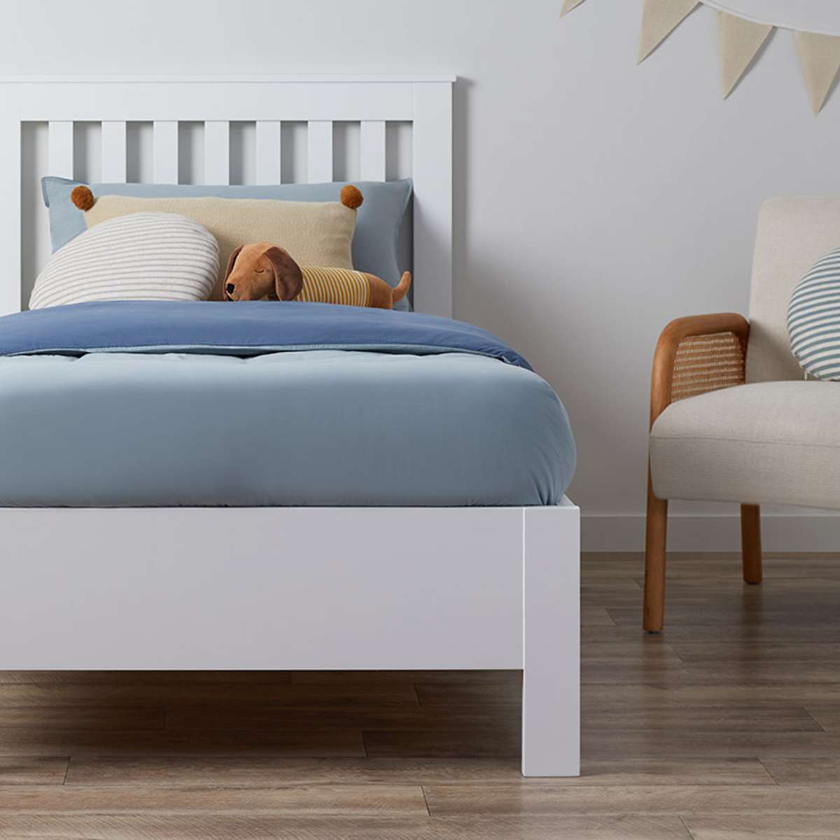 Hamptons Single Bed - White
