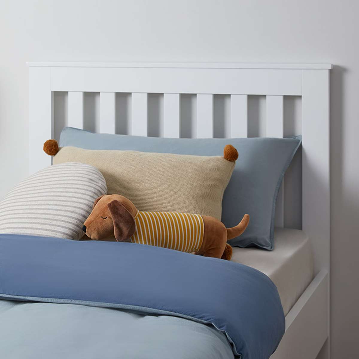 Hamptons King Single Bed - White