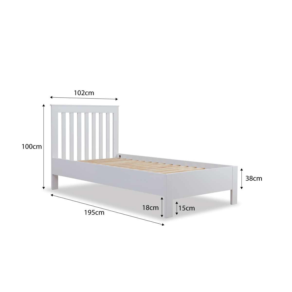 Hamptons Single Bed - White