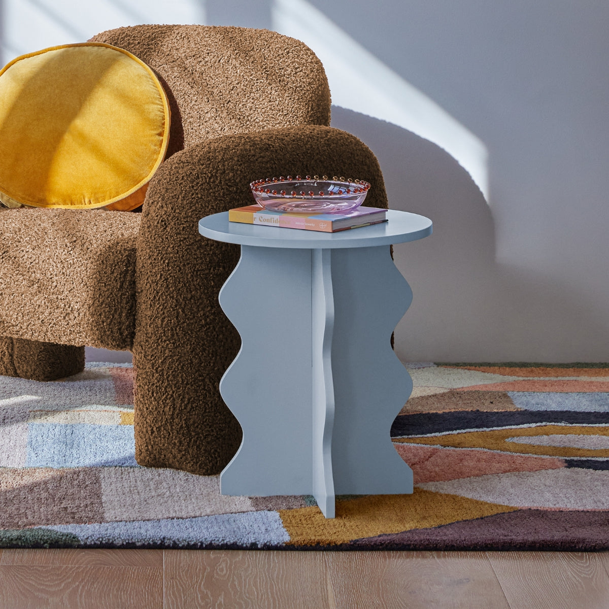 Iris Wavey Side Table - Pale Blue