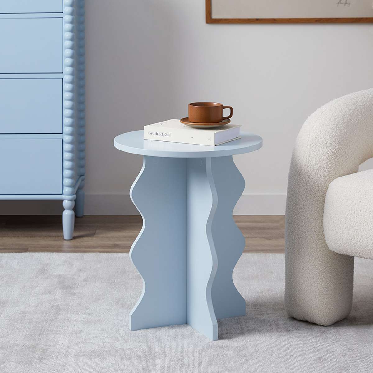 Iris Wavey Side Table - Pale Blue