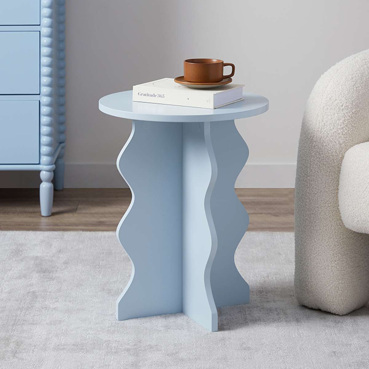 Iris Wavey Side Table - Pale Blue