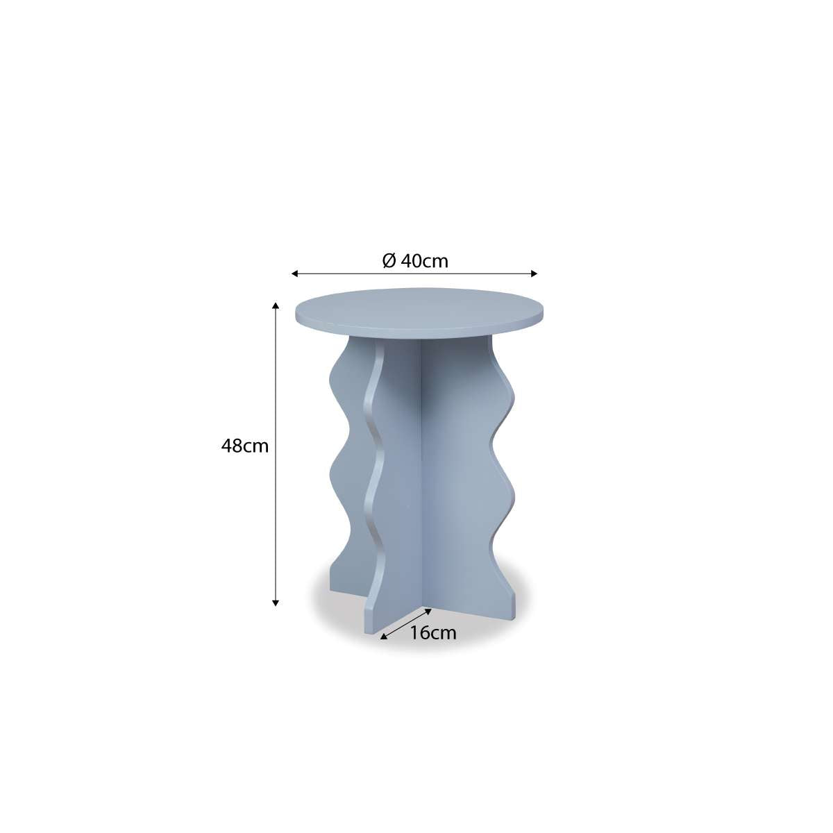Iris Wavey Side Table - Pale Blue