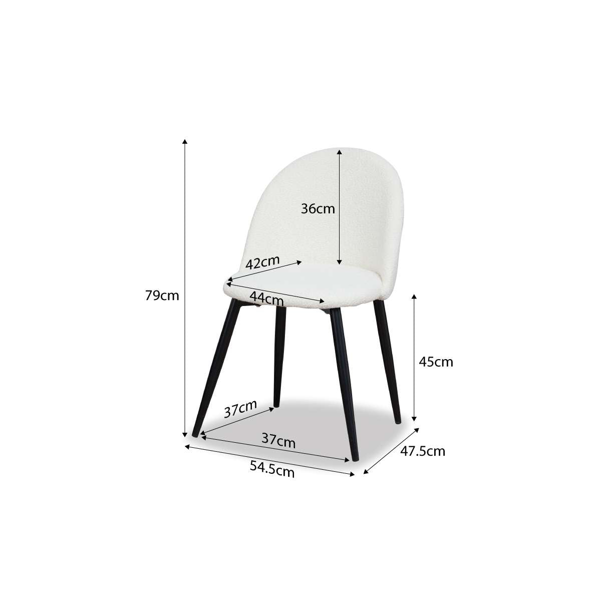 Londyn Dining Chairs - Cream Boucle Set of Four Bundle