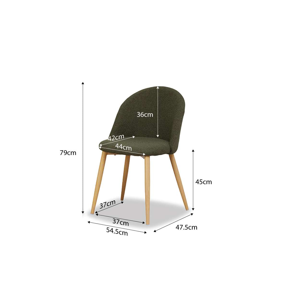 Londyn Dining Chairs - Green Boucle Set of Four Bundle
