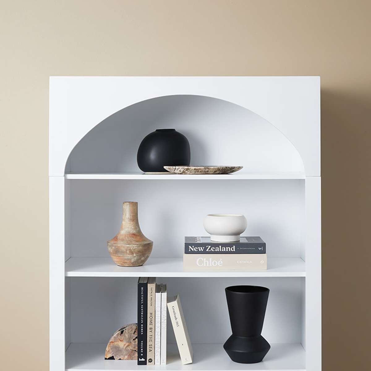 Santorini Tall Arched Bookcase - White