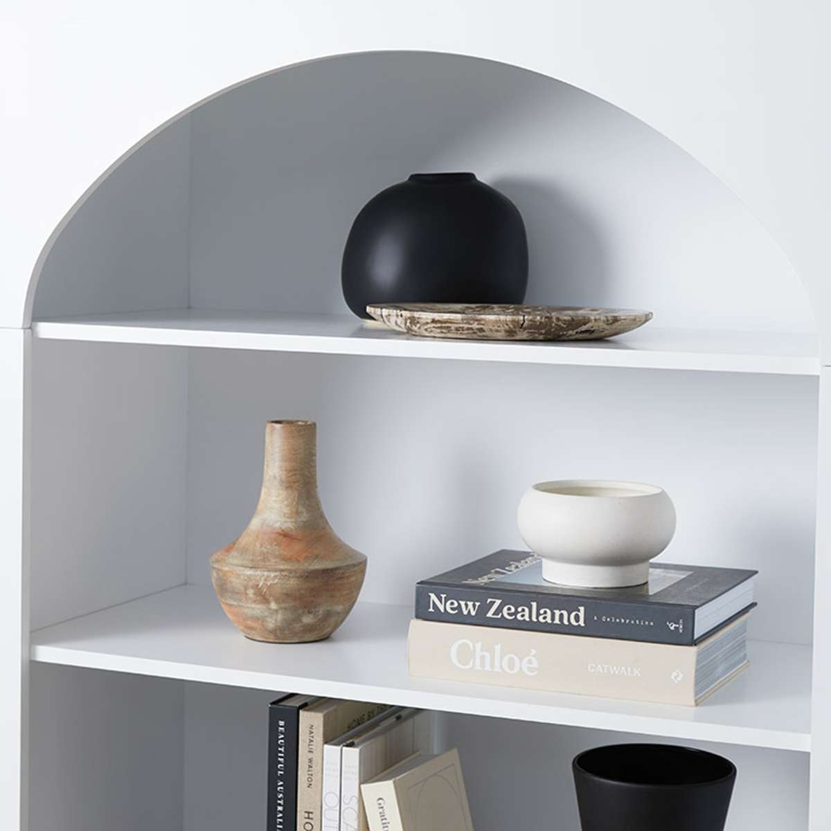 Santorini Tall Arched Bookcase - White