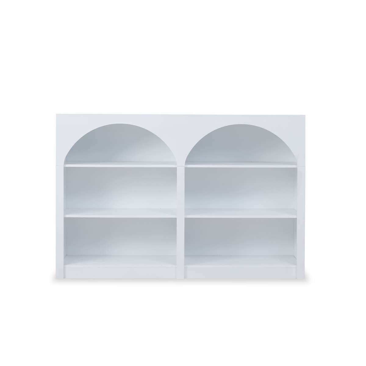 Santorini Low Arched Bookcase - White