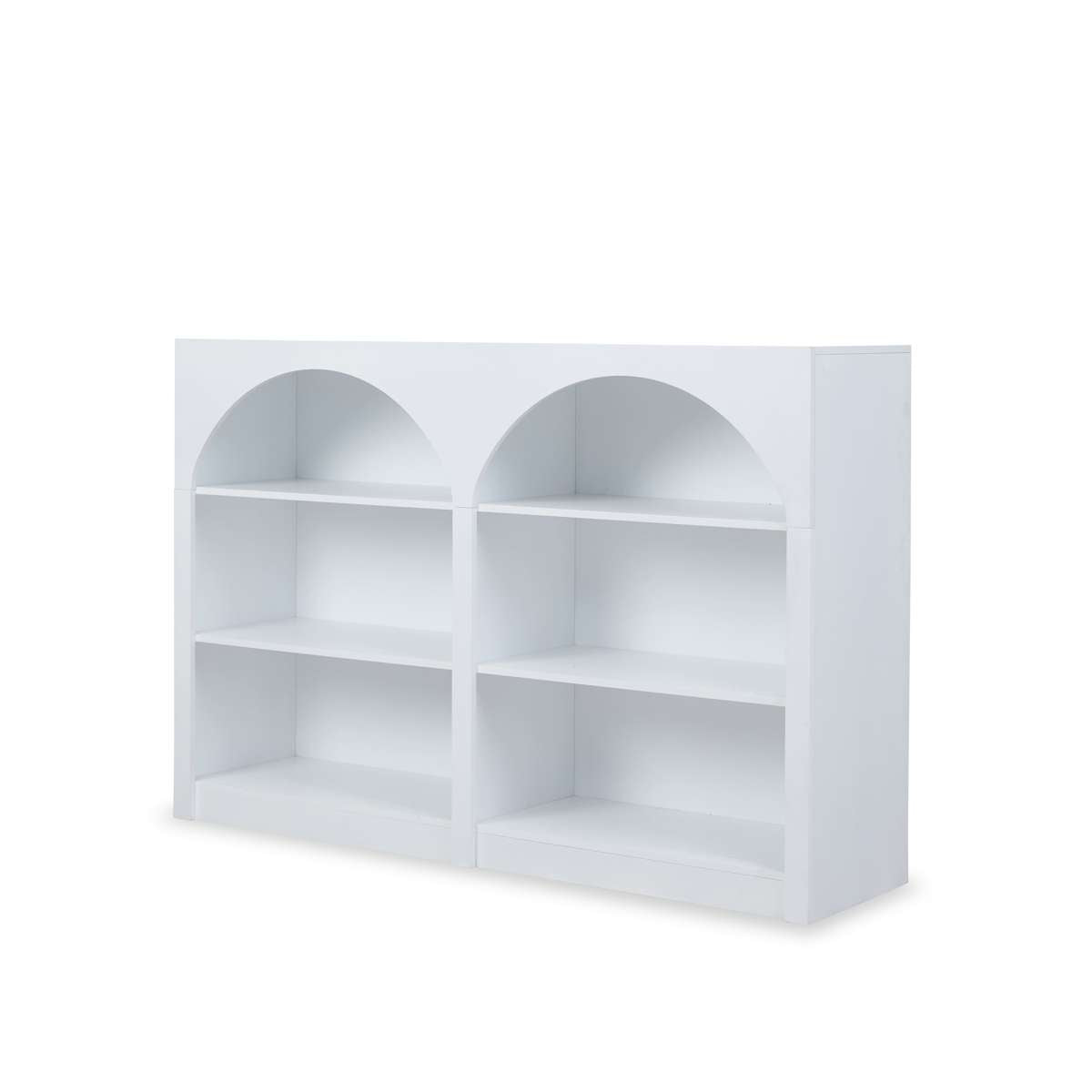 Santorini Low Arched Bookcase - White