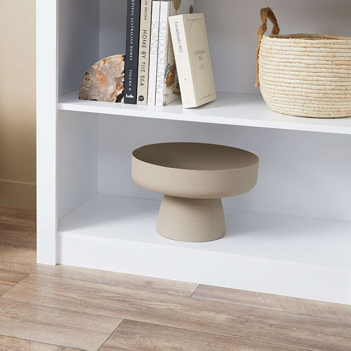 Santorini Low Arched Bookcase - White