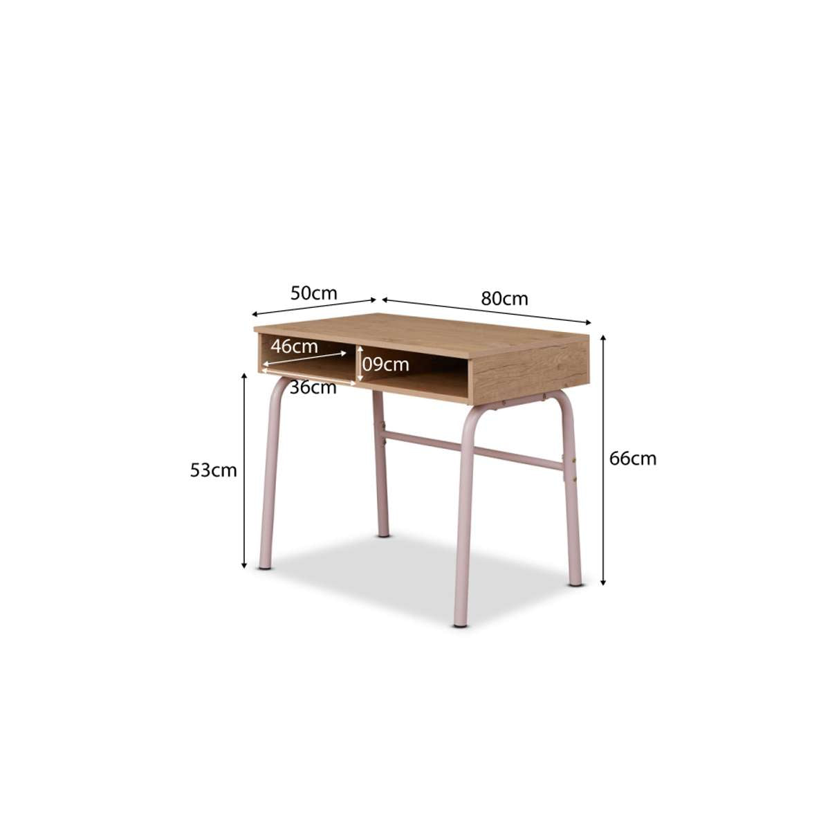Mocka Junior Metal Desk and Stool - Pink