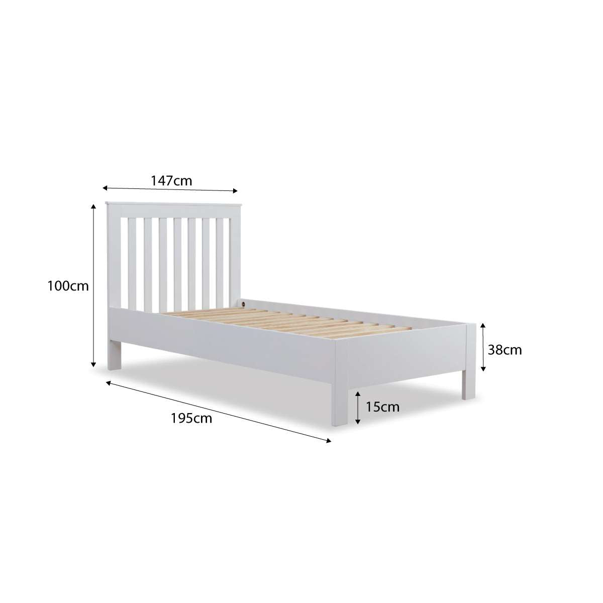 Hamptons Double Bed - White