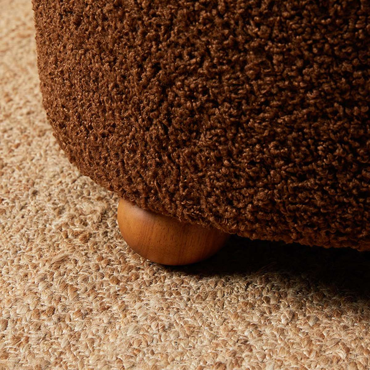 Wren Sherpa Ottoman - Chocolate