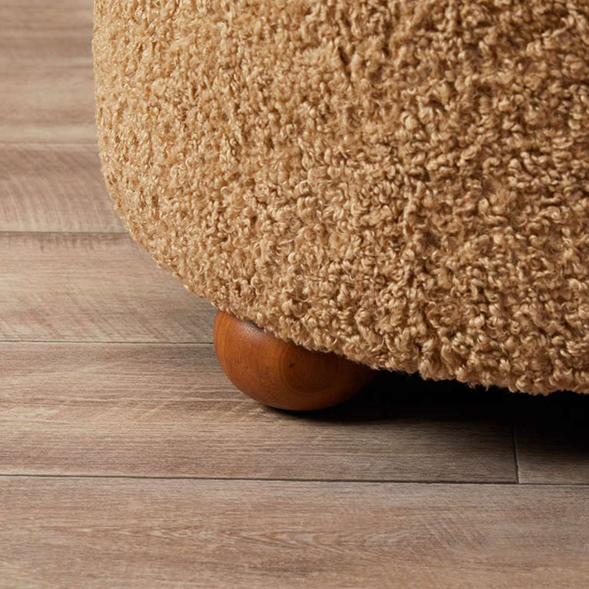 Wren Sherpa Ottoman - Beige