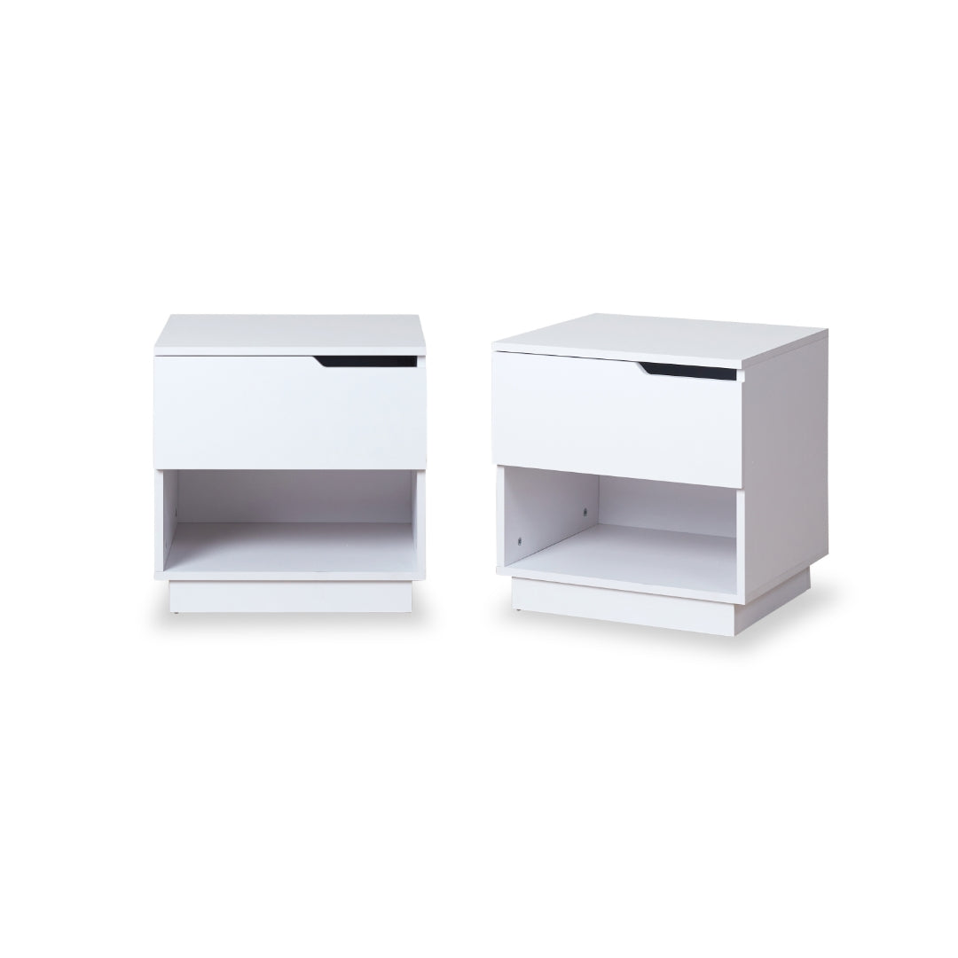 Zack Bedside Table - White Bundle