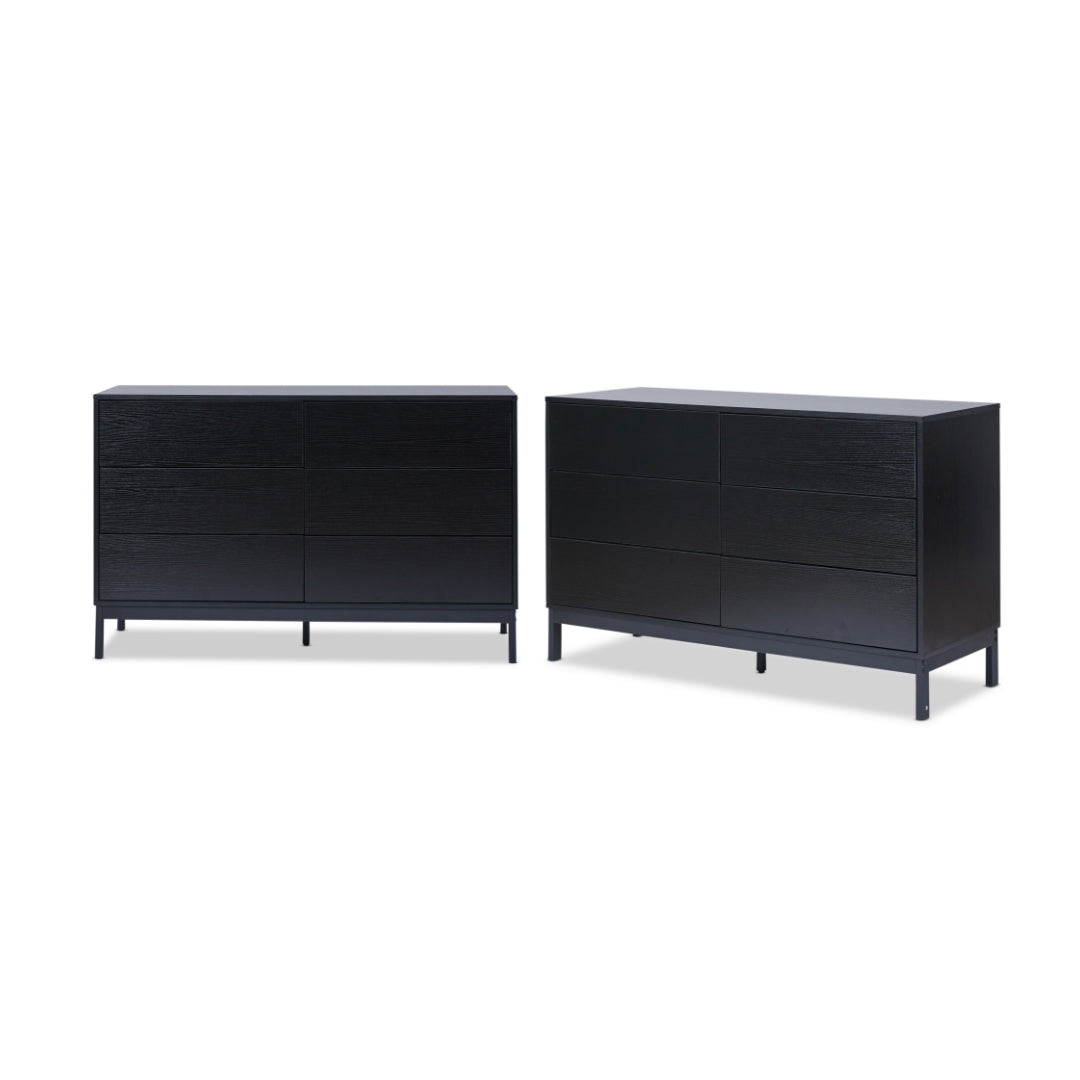Zander Six Drawer - Black Bundle