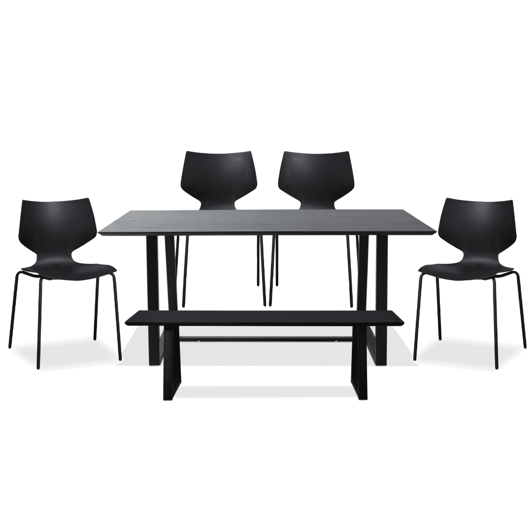 Zander Black Six Seater Dining Set | Mocka NZ